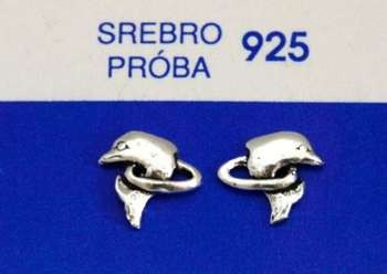 Kolczyki Delfiny ze srebra srebro srebrne 925 P49