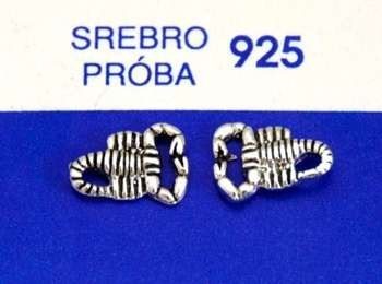 Kolczyki Kraby rak ze srebra srebro srebrne 925P50